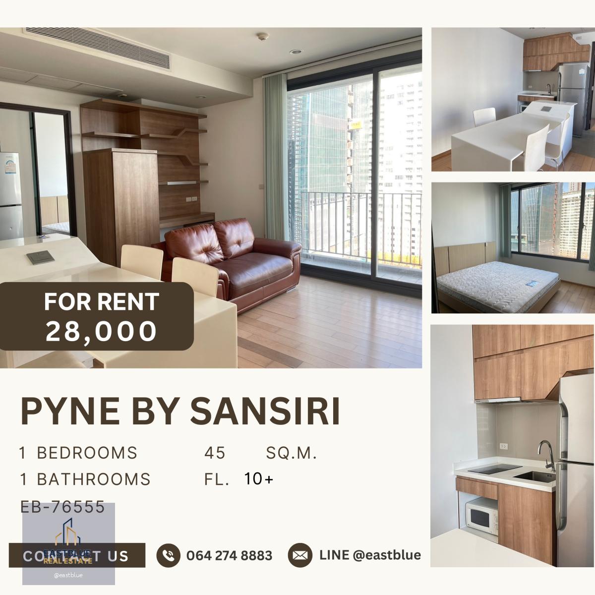 Pyne By Sansiri, 1 bed, 28000 per month