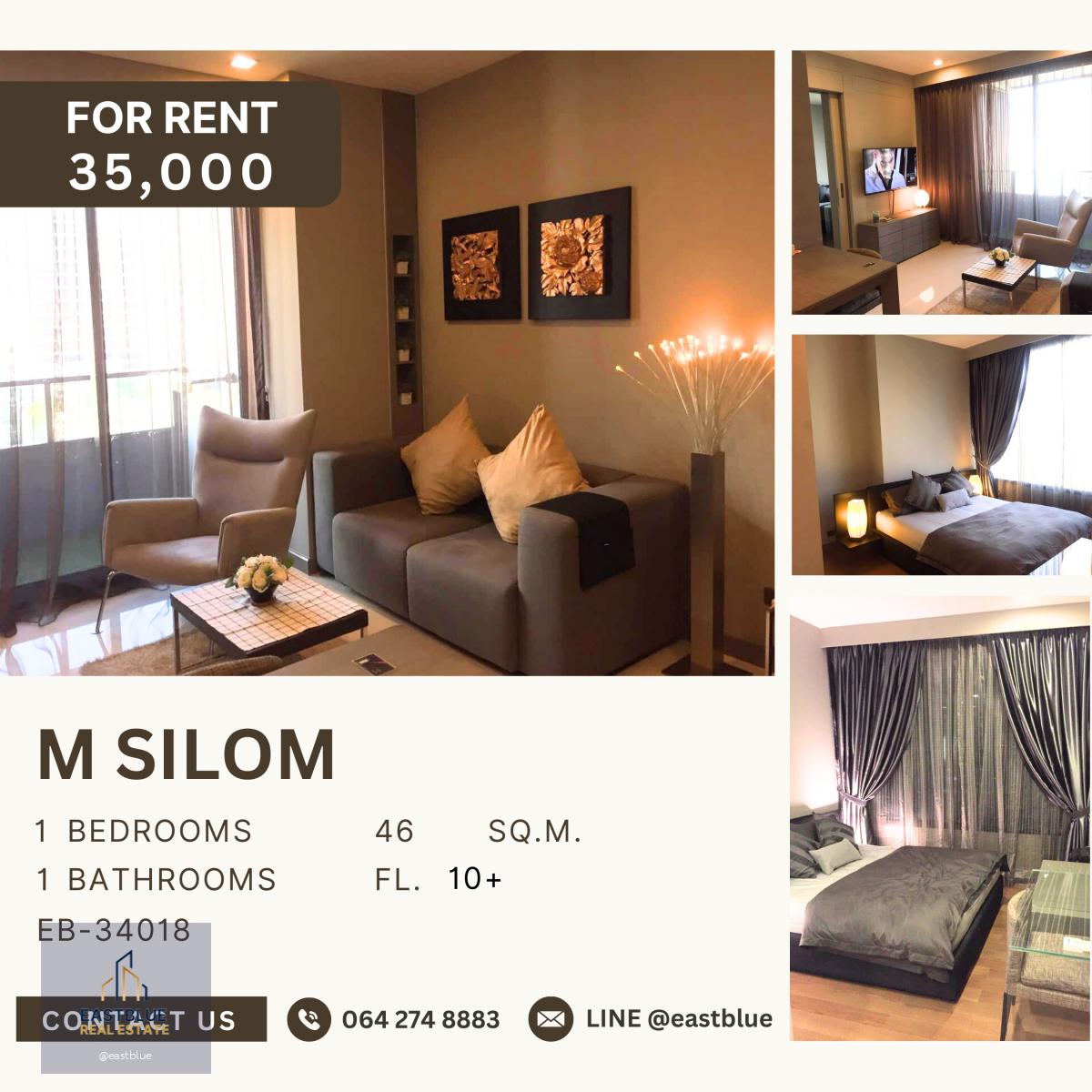 M Silom, 1 bed, 35000 per month