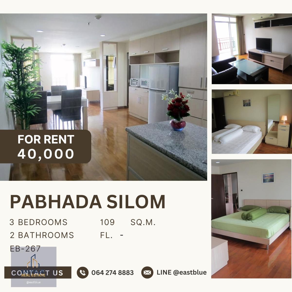 Pabhada Silom, 3 bed, 40000 per month