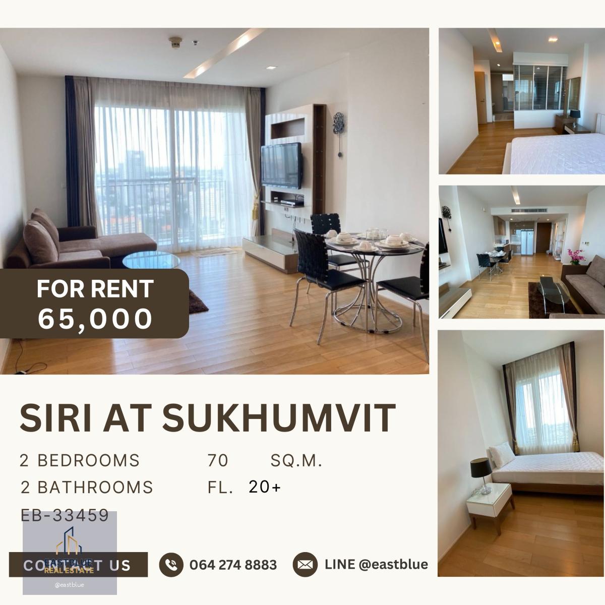 Siri At Sukhumvit, 2 bed, 65000 per month