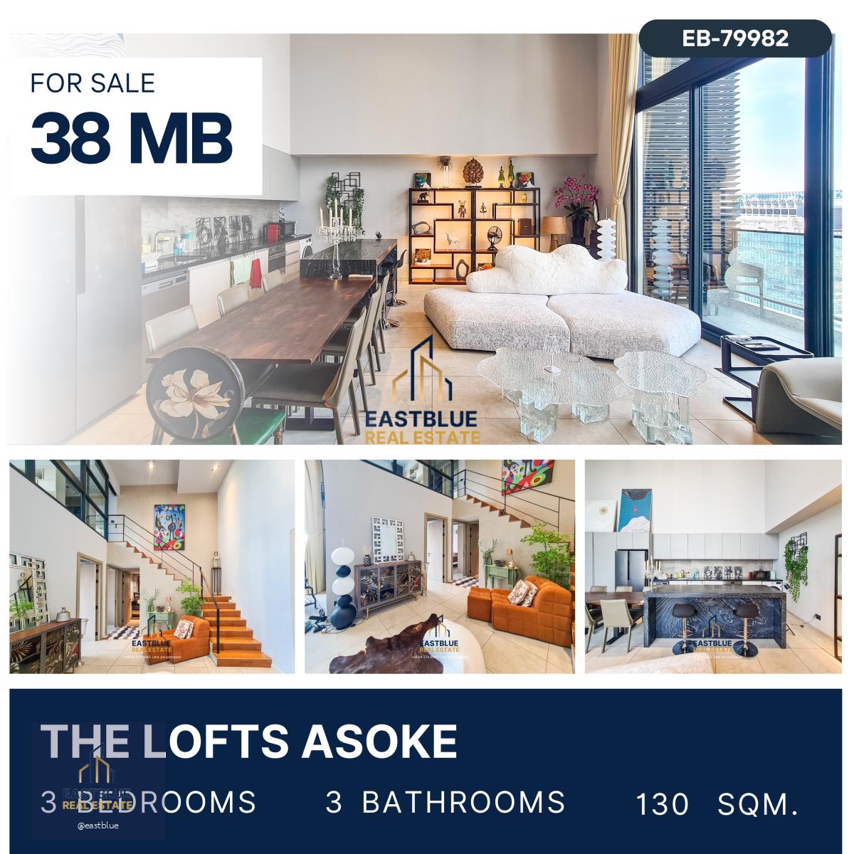 Rare Price! The Lofts Asoke 3-Bedroom Duplex 38 MB.