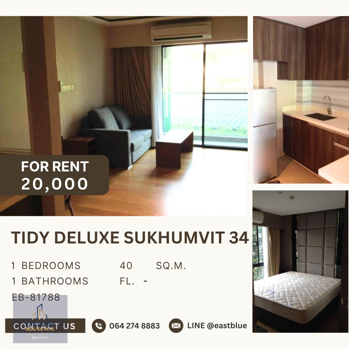 Tidy Deluxe Sukhumvit 34, 1 bed, 20000 per month