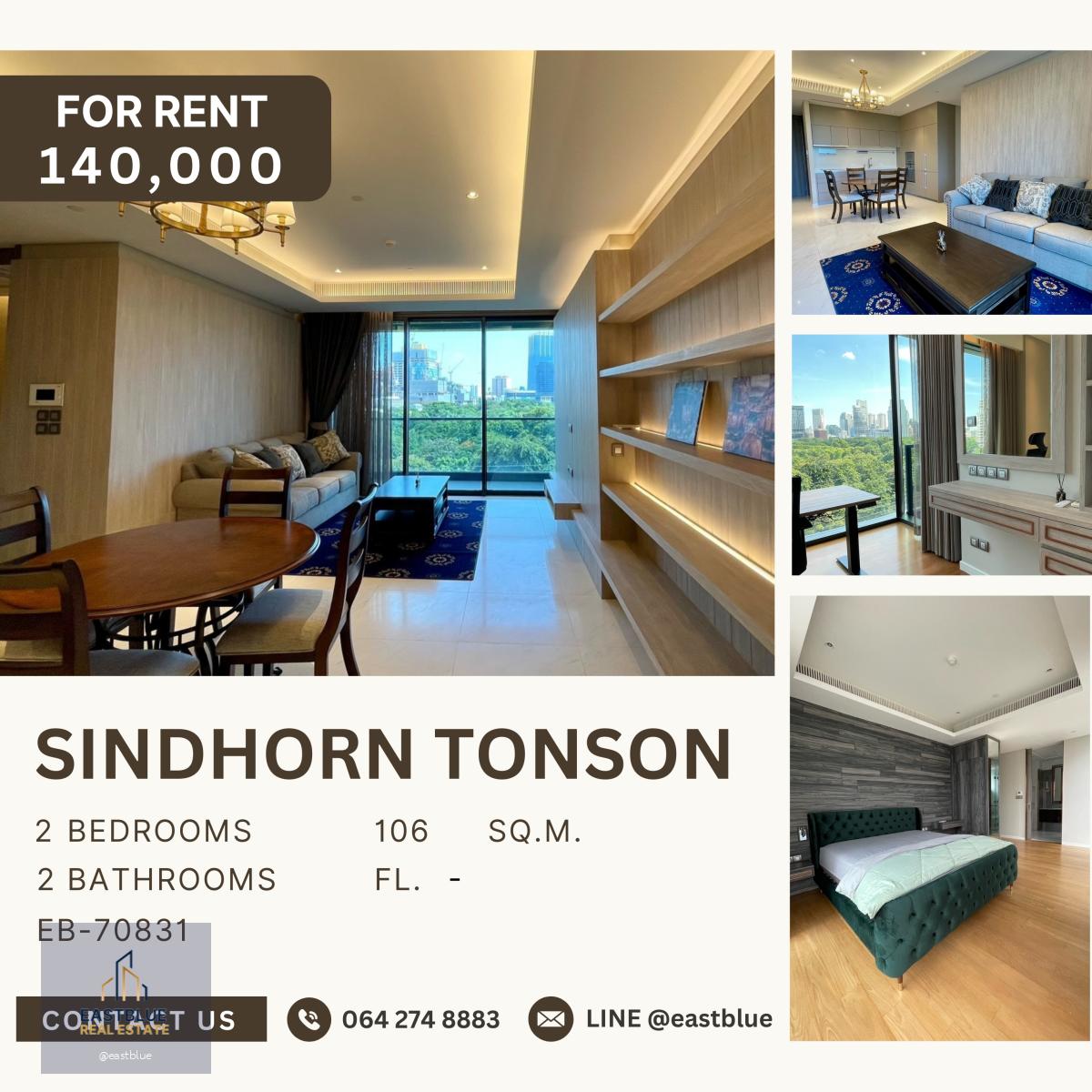 Sindhorn Tonson, 2 bed, 140000 per month