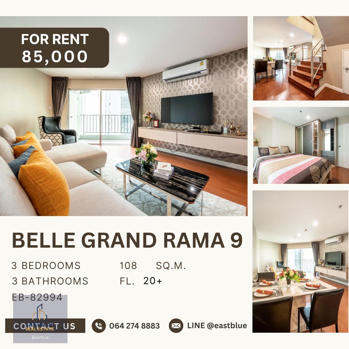 Belle Grand Rama 9, 3 bed, 85000 per month