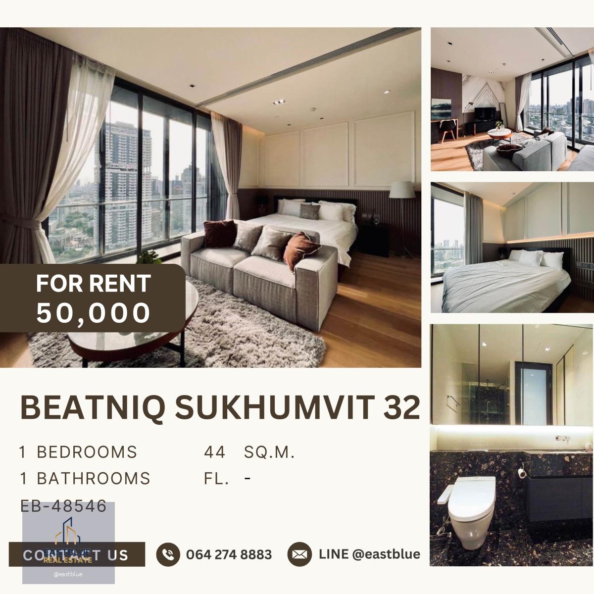 Beatniq Sukhumvit 32, 1 bed, 50000 per month