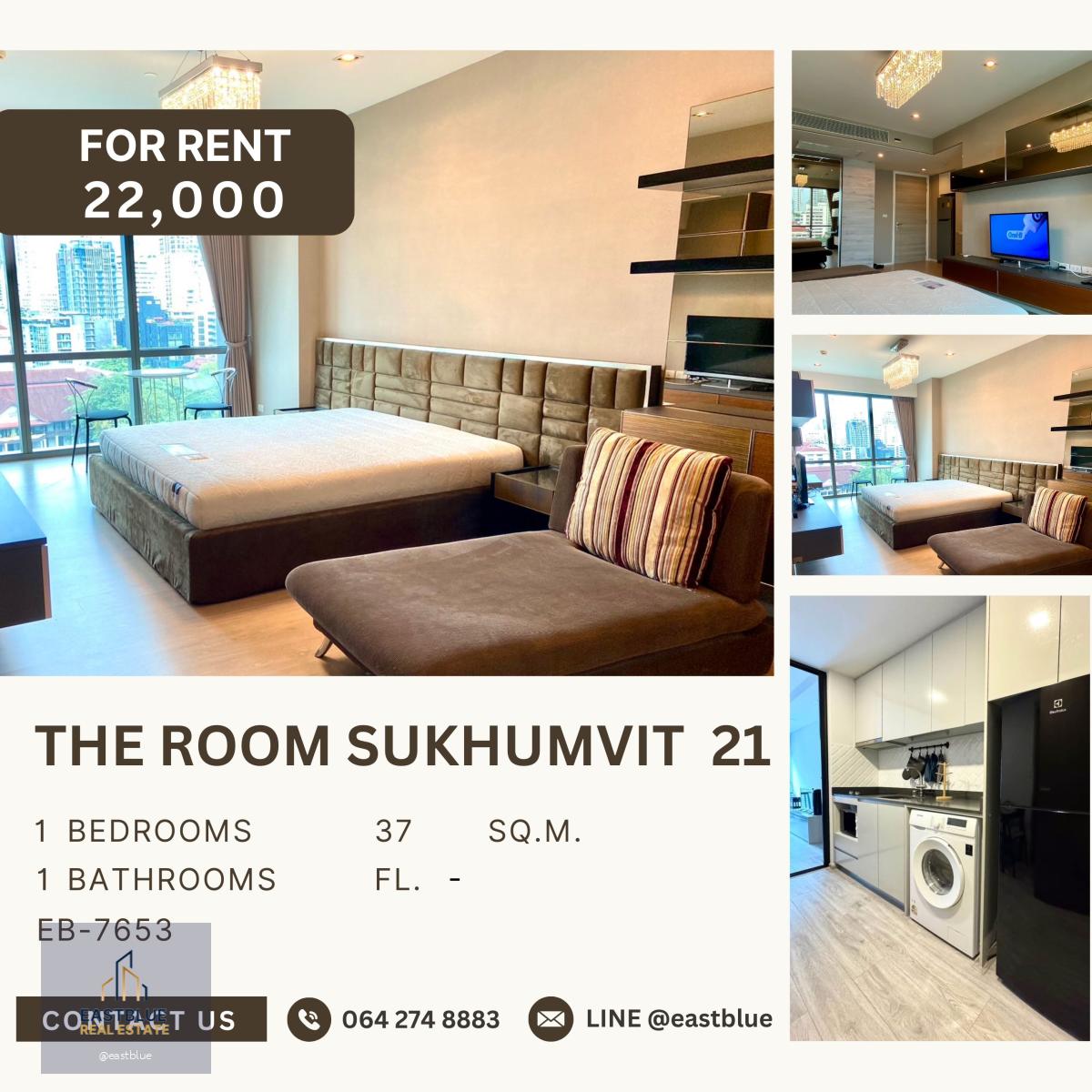 The Room Sukhumvit 21, 1 bed, 22000 per month