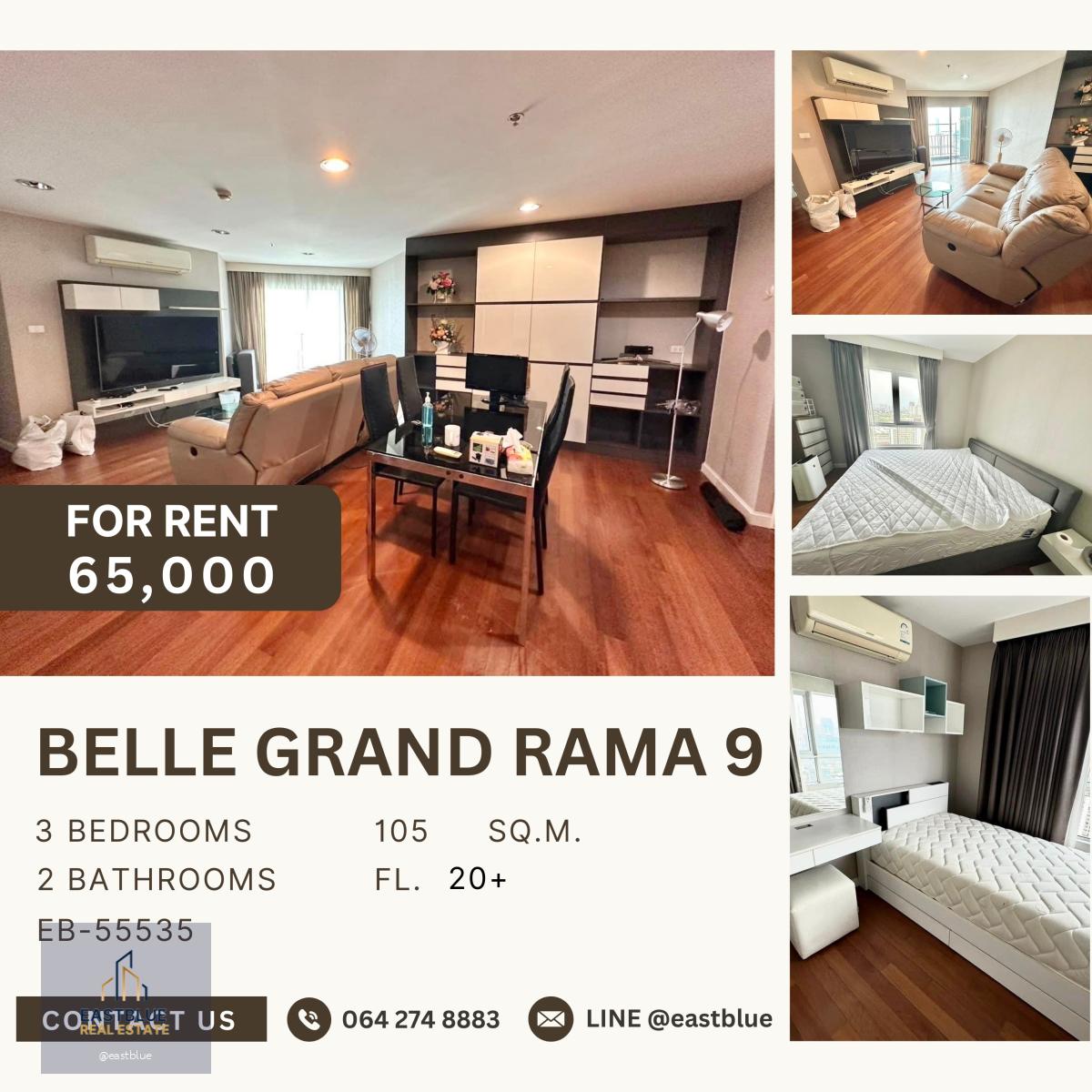 Belle Grand Rama 9, 3 bed, 65000 per month