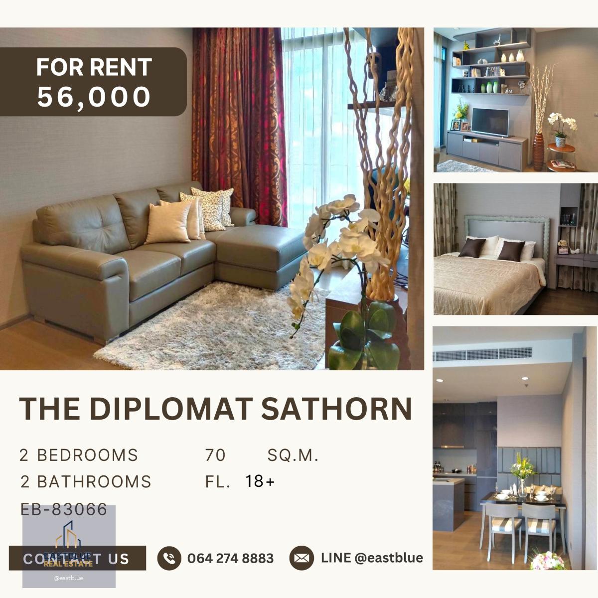 The Diplomat Sathorn, 2 bed, 56000 per month