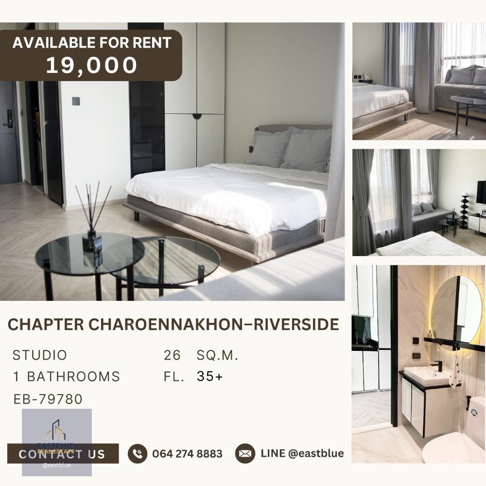 Chapter Charoennakhon–Riverside Studio High Floor 19,000 per month