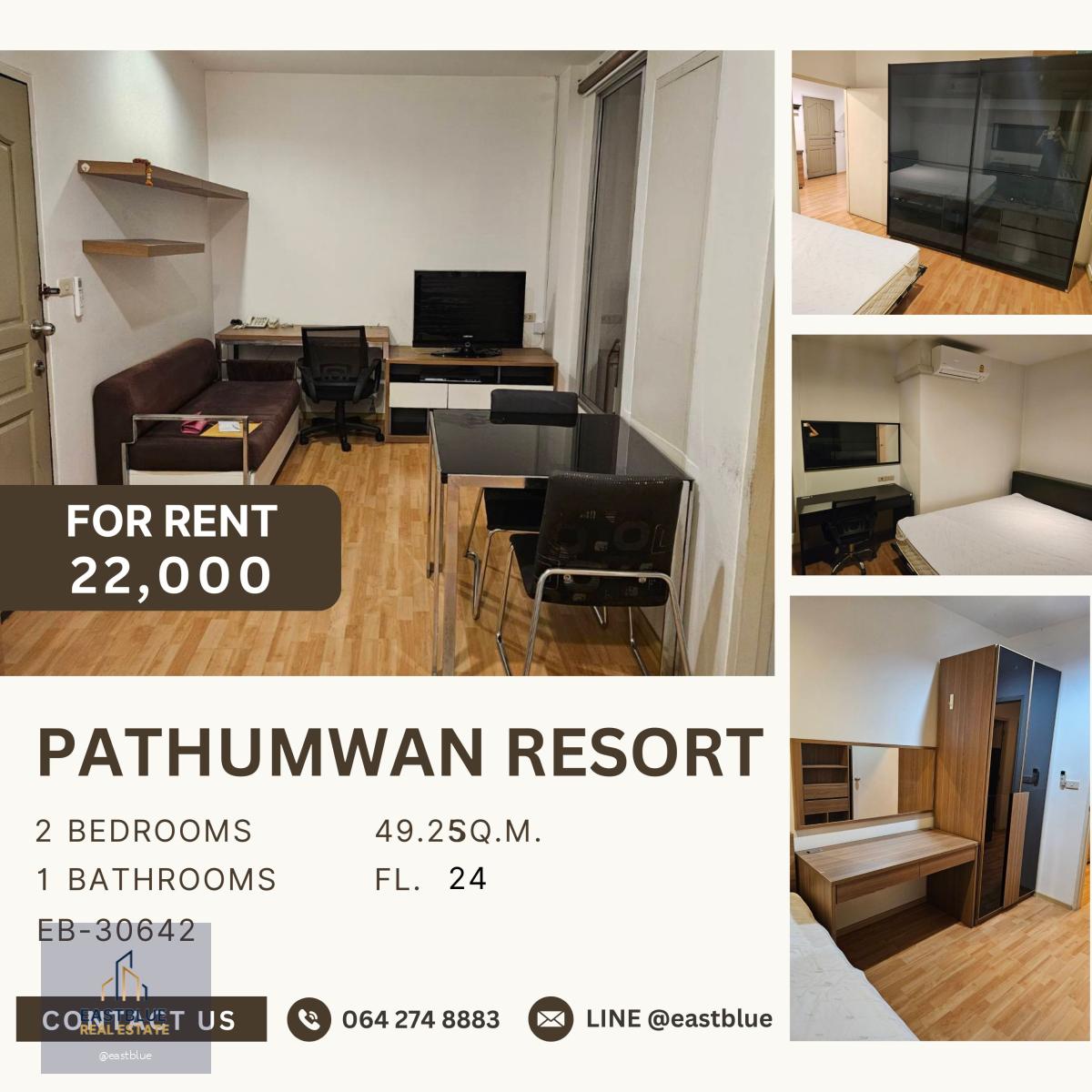 Pathumwan Resort, 2 bed, 22000 per month