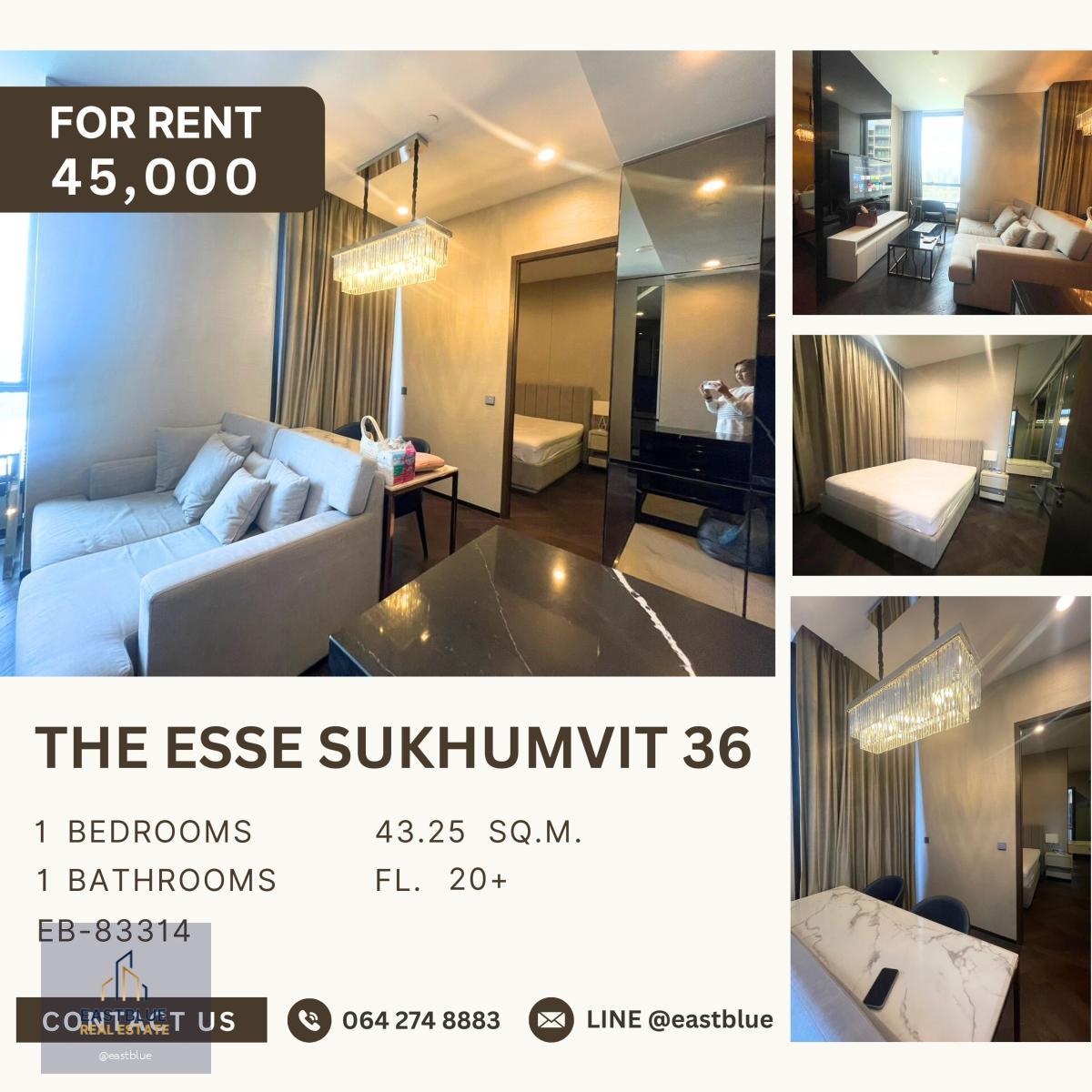 The Esse Sukhumvit 36, 1 bed, 45000 per month