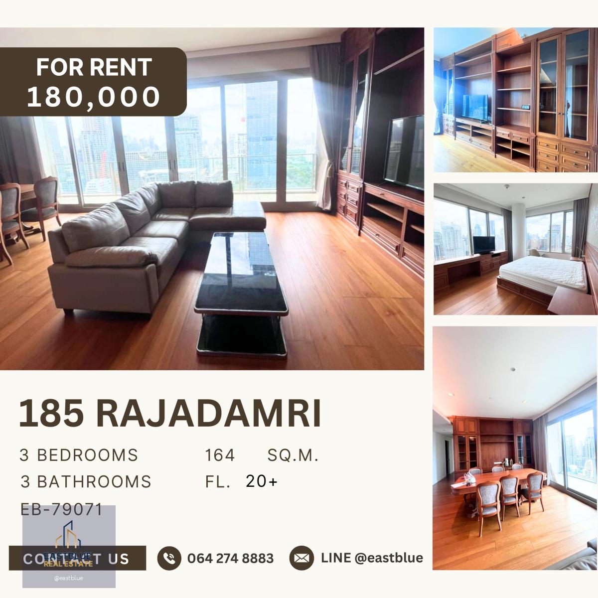 185 Rajadamri, 3 bed, 180000 per month