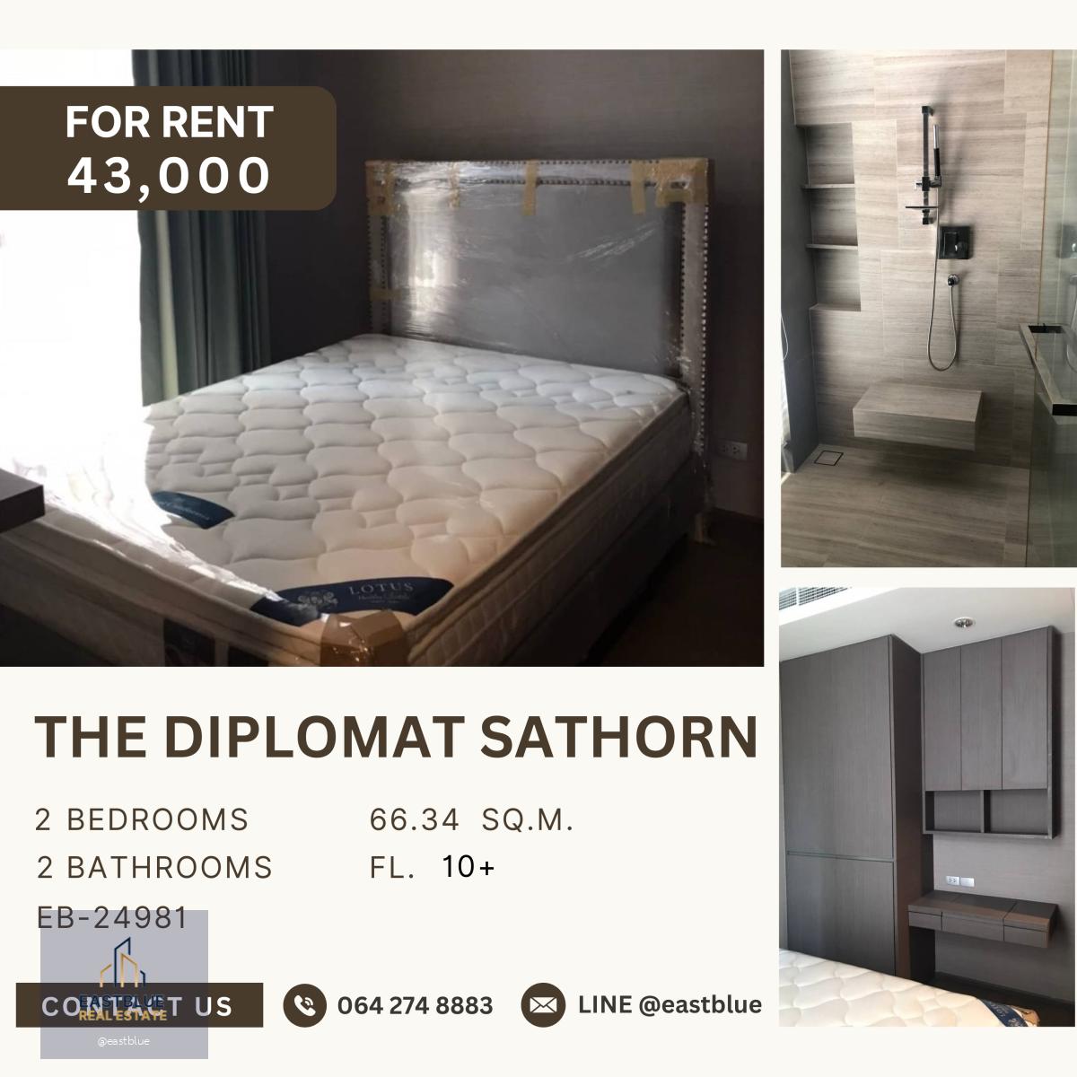 The Diplomat Sathorn, 2 bed, 43000 per month