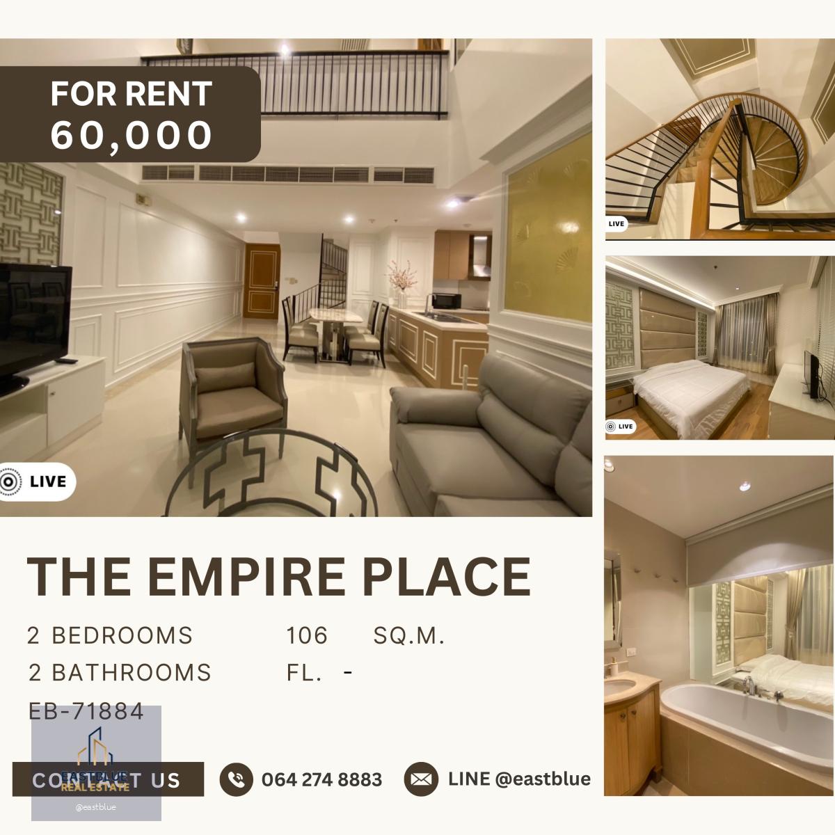 The Empire Place, 2 bed, 60000 per month