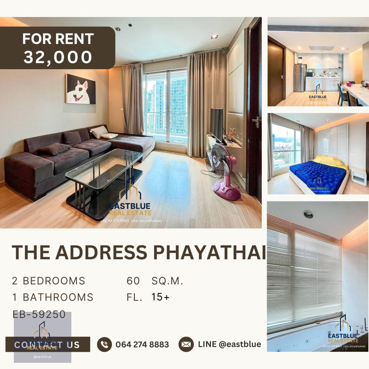 The Address Phayathai, 2 bed, 32000 per month