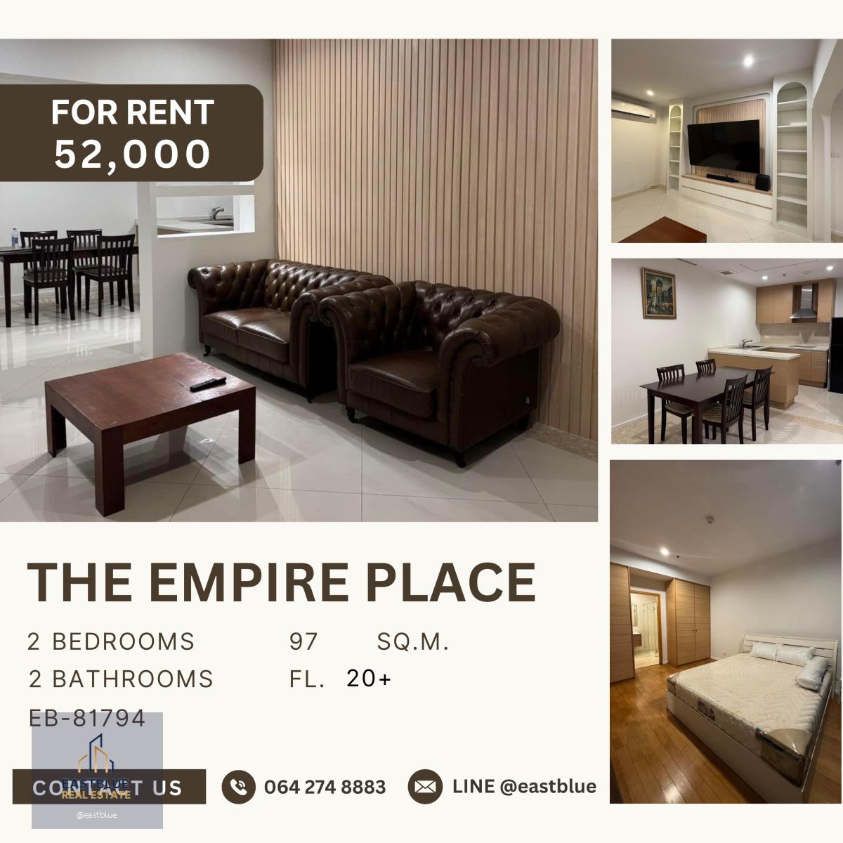 The Empire Place, 2 bed, 52000 per month