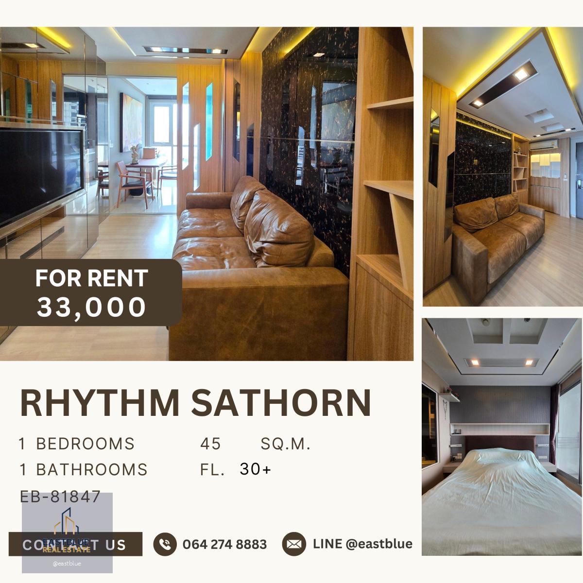 RHYTHM Sathorn, 1 bed, 33000 per month