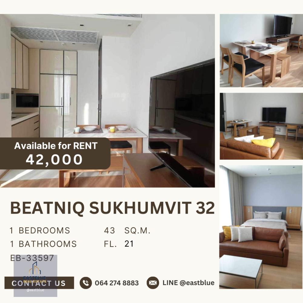 For Rent: Beatniq Sukhumvit 32 42,000 THB per month