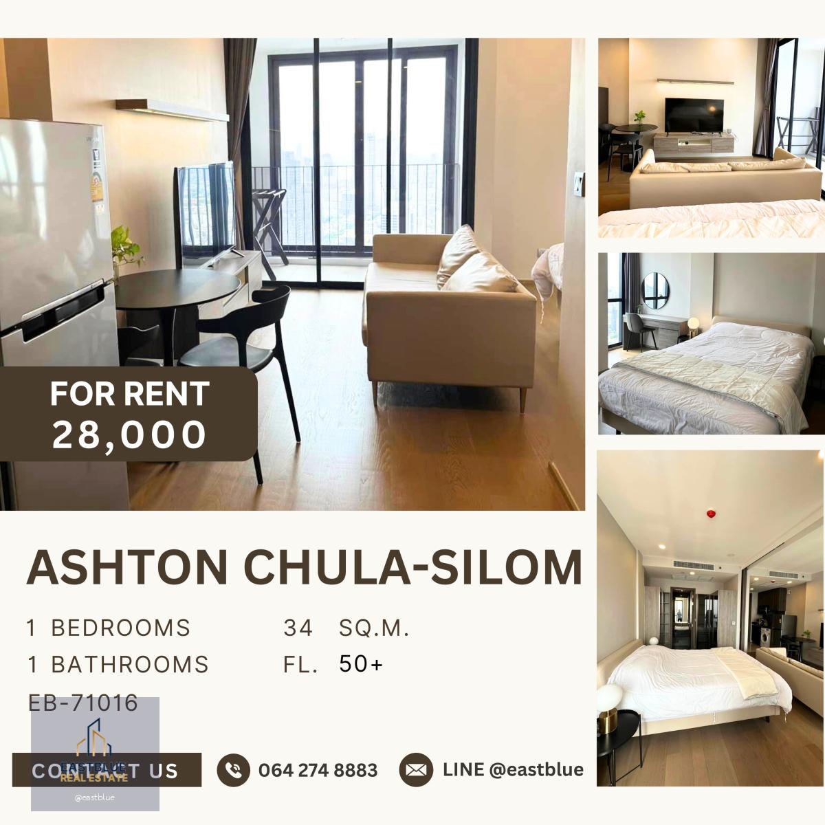 Ashton Chula-Silom, 1 bed, 28000 per month