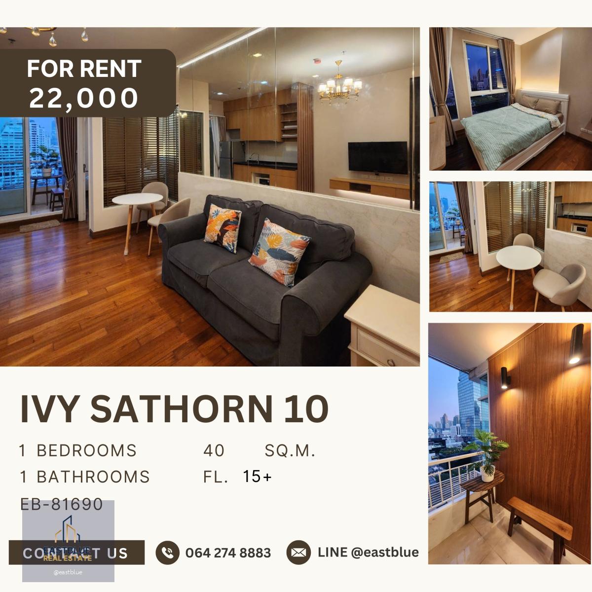 Ivy Sathorn 10, 1 bed, 22000 per month