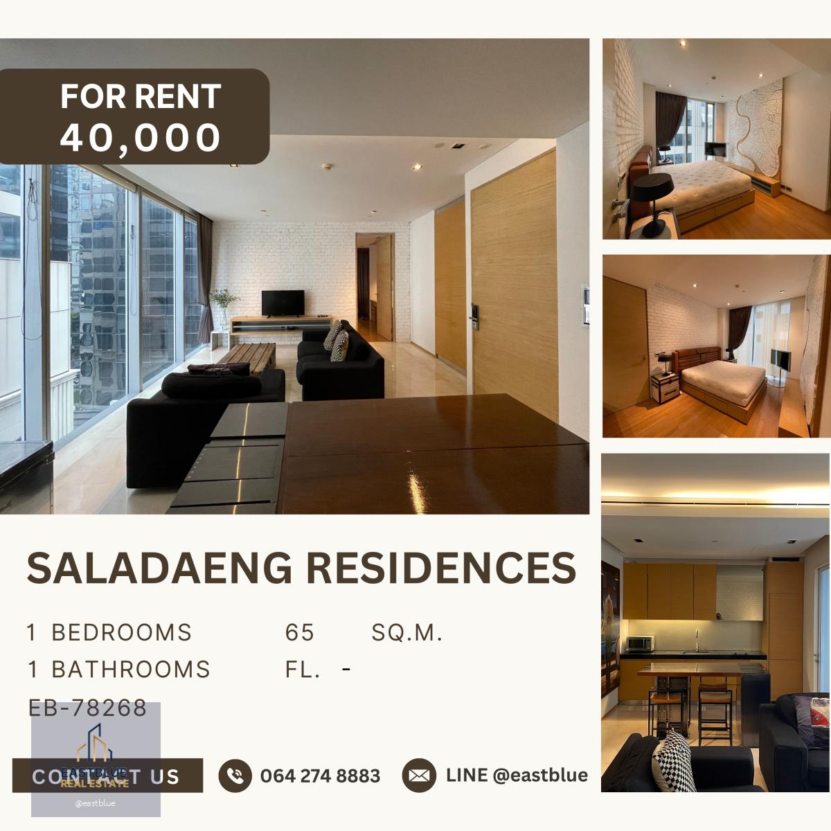 Saladaeng residences, 1 bed, 40000 per month