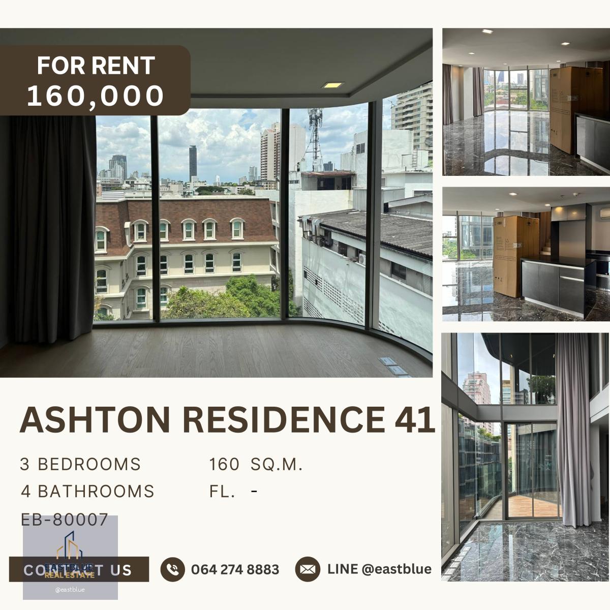 Ashton Residence 41, 3 bed, 160000 per month