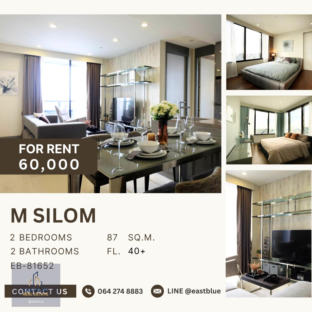 M Silom, 2 bed, 60000 per month