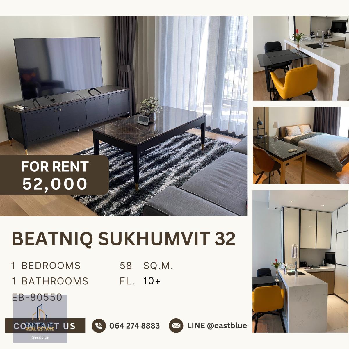 Beatniq Sukhumvit 32, 1 bed, 52000 per month