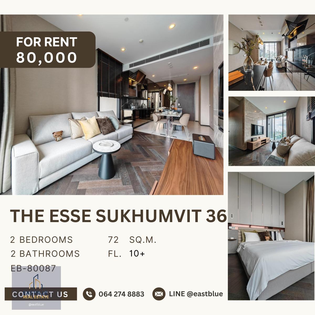 The Esse Sukhumvit 36, 2 bed, 80000 per month