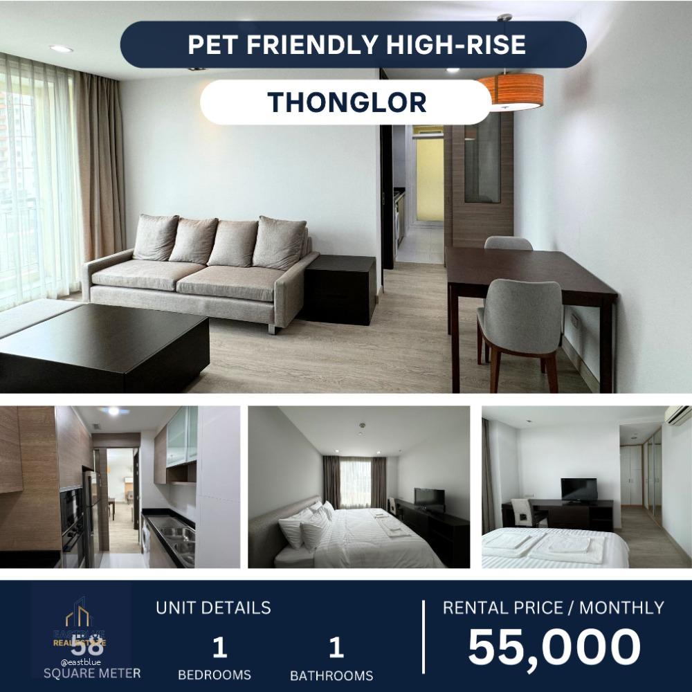 Pet-Friendly 1 Bedroom Apartment in Thonglor 55,000 per month