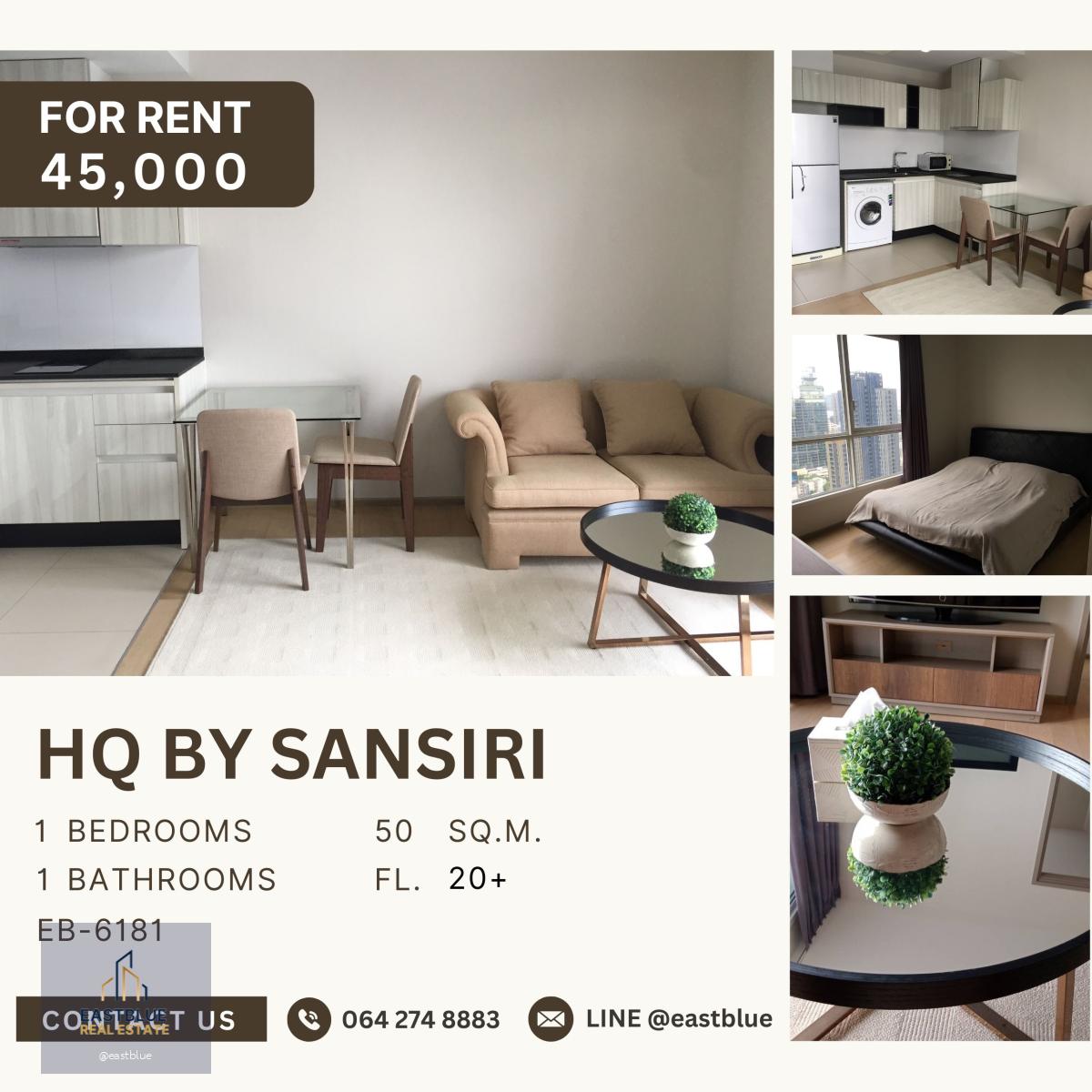 HQ By Sansiri, 1 bed, 45000 per month