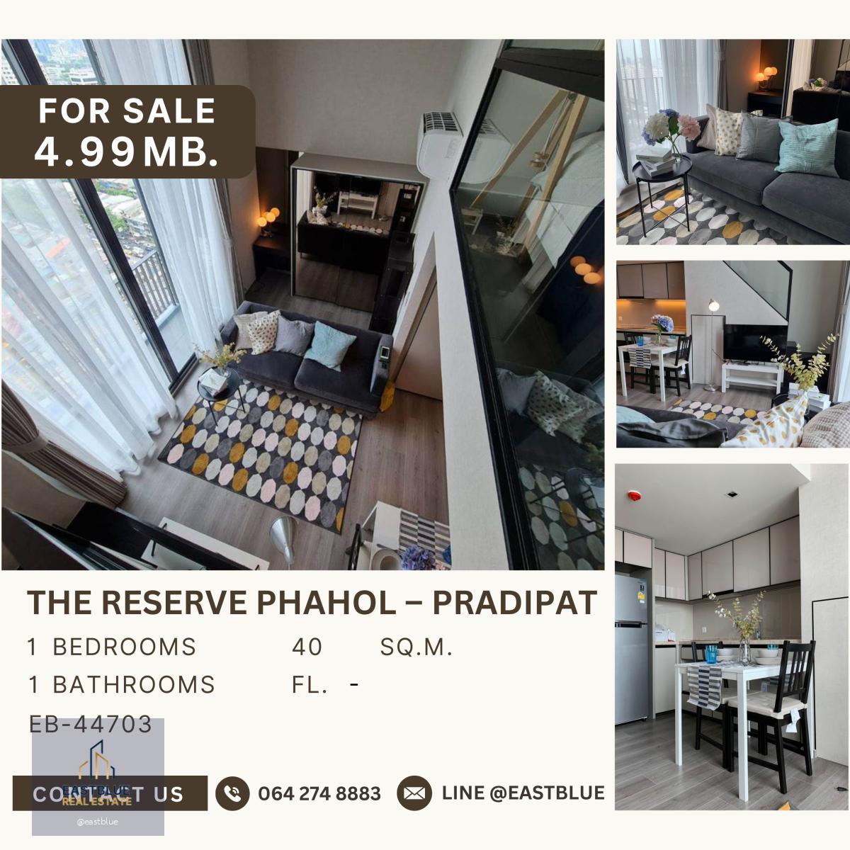 The Reserve Phahol – Pradipat ห้องสวยมาก ราคาดีที่สุดในตึก ชั้นสูง บ้านเลขที่มงคล ราคานี้ถึงสิ้นปีนี้เท่านั้น!!!