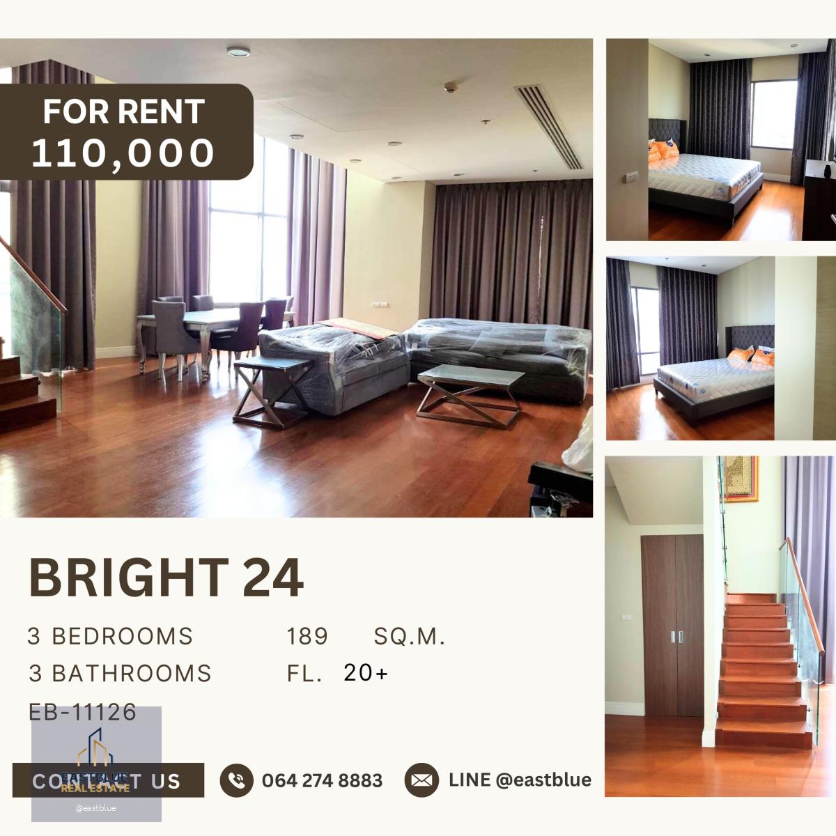 Bright 24, 3 bed, 110000 per month