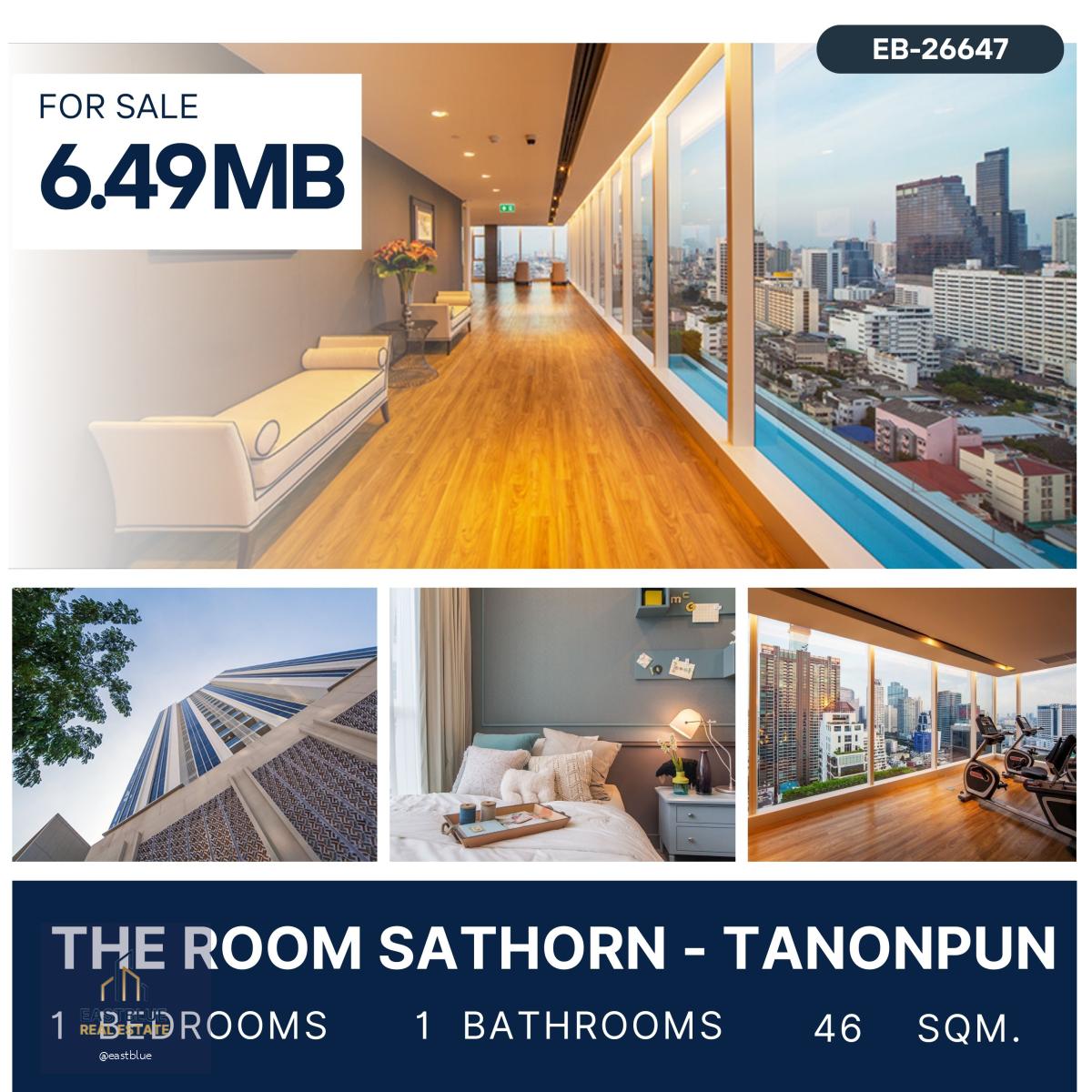 The Room Sathorn ราคาดีที่สุด ใกล้บีทีเอสแบบเดินได้ 6.49 MB.