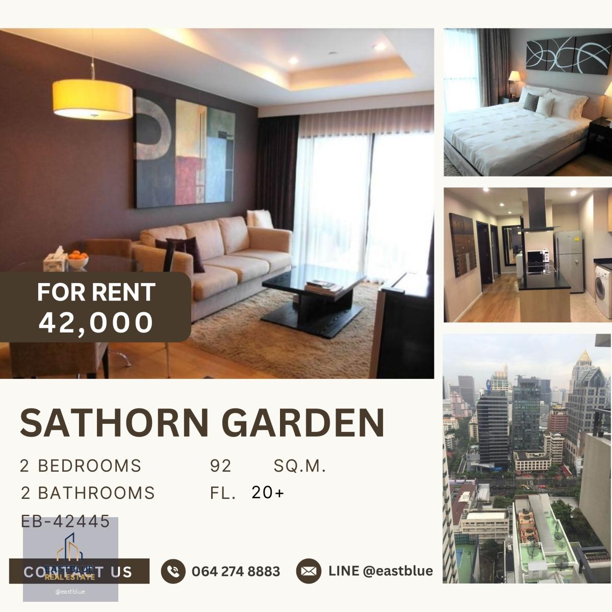 Sathorn Garden, 2 bed, 42000 per month