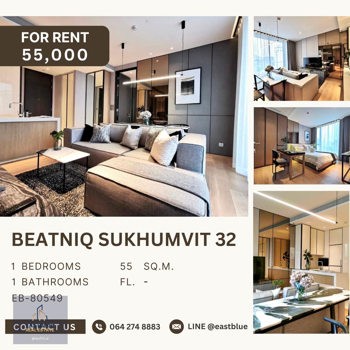 Beatniq Sukhumvit 32, 1 bed, 55000 per month