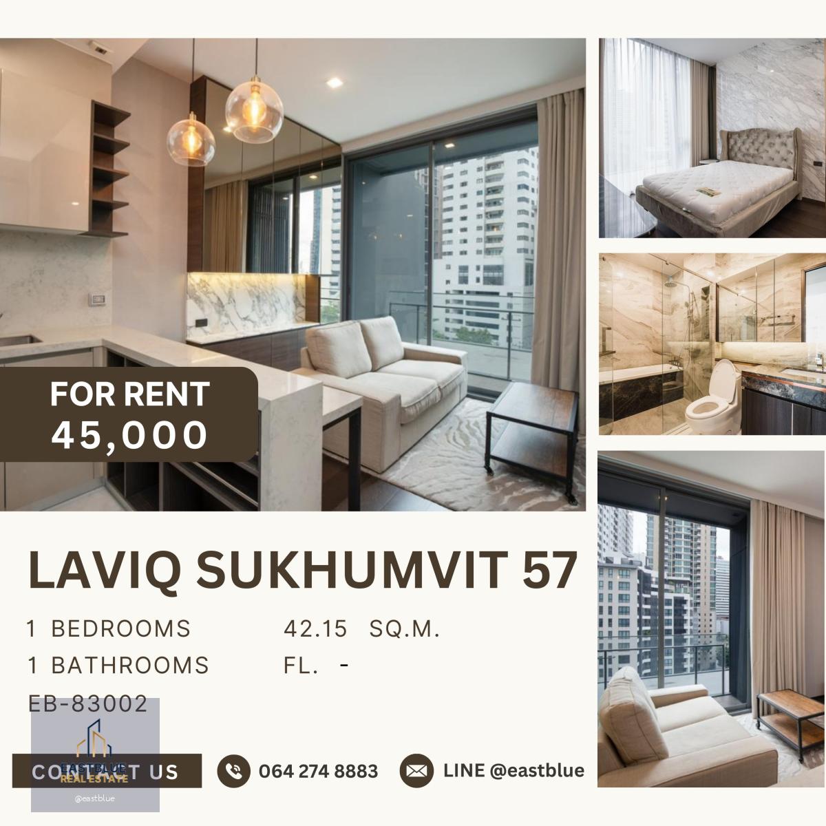 LAVIQ Sukhumvit 57, 1 bed, 45000 per month