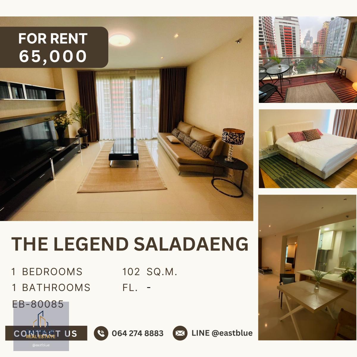 The Legend Saladaeng, 1 bed, 65000 per month