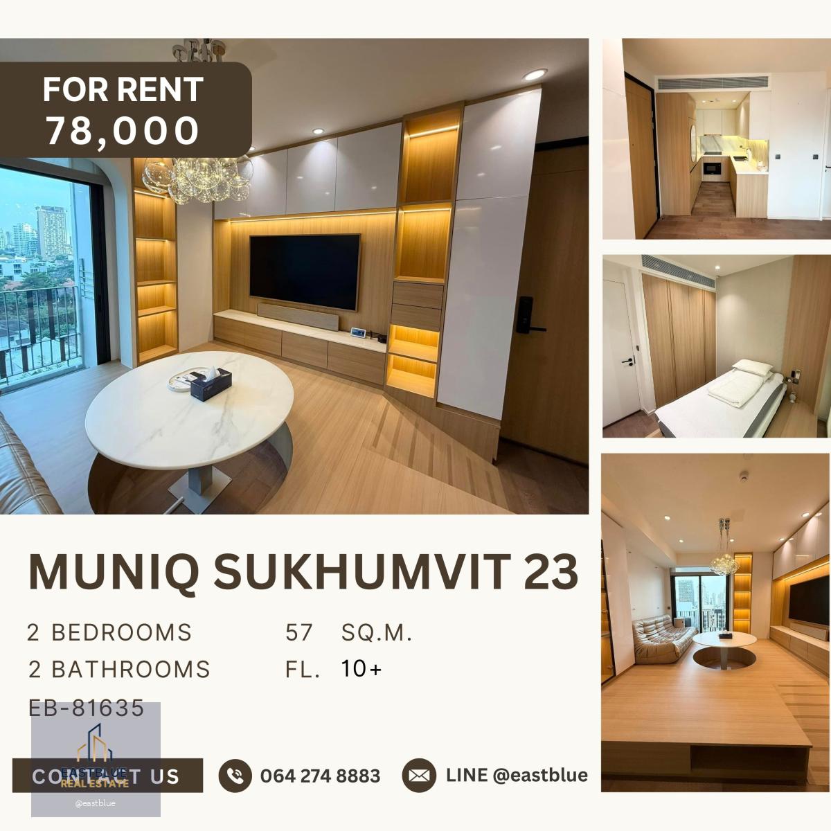 Muniq Sukhumvit 23, 2 bed, 78000 per month