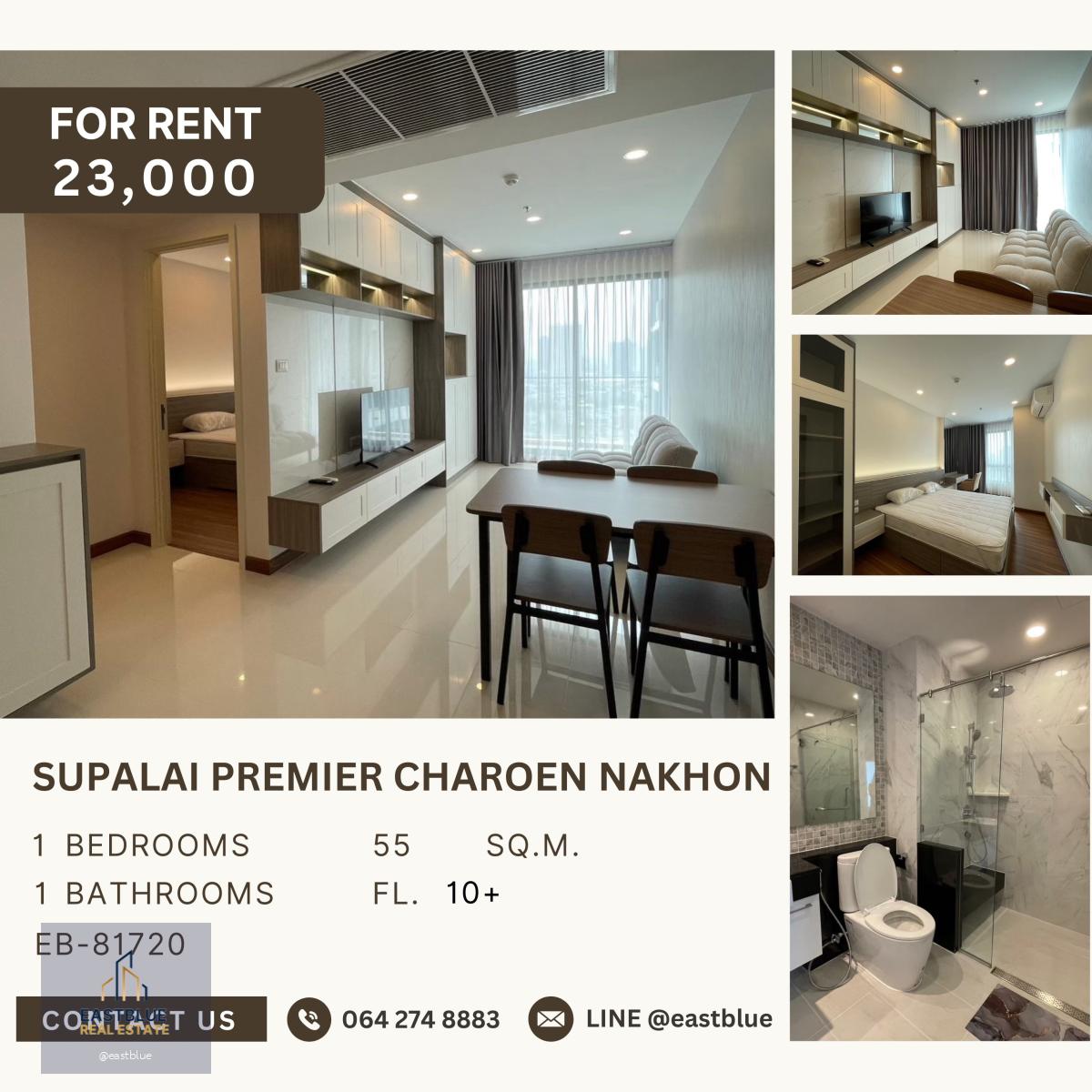 Supalai Premier Charoen Nakhon, 1 bed, 23000 per month