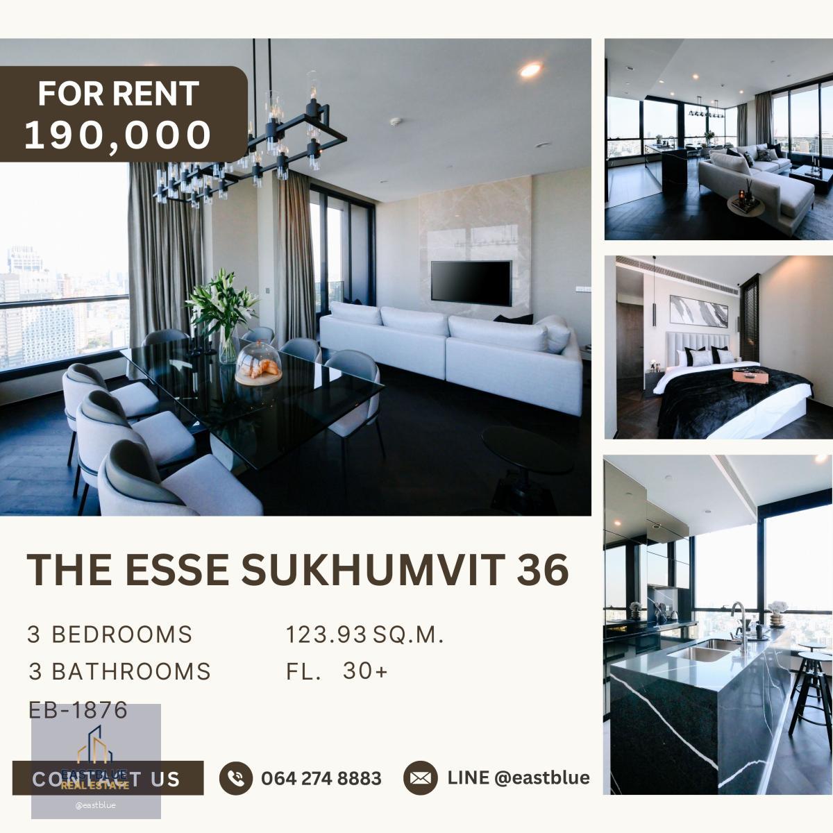 The Esse Sukhumvit 36, 3 bed, 190000 per month