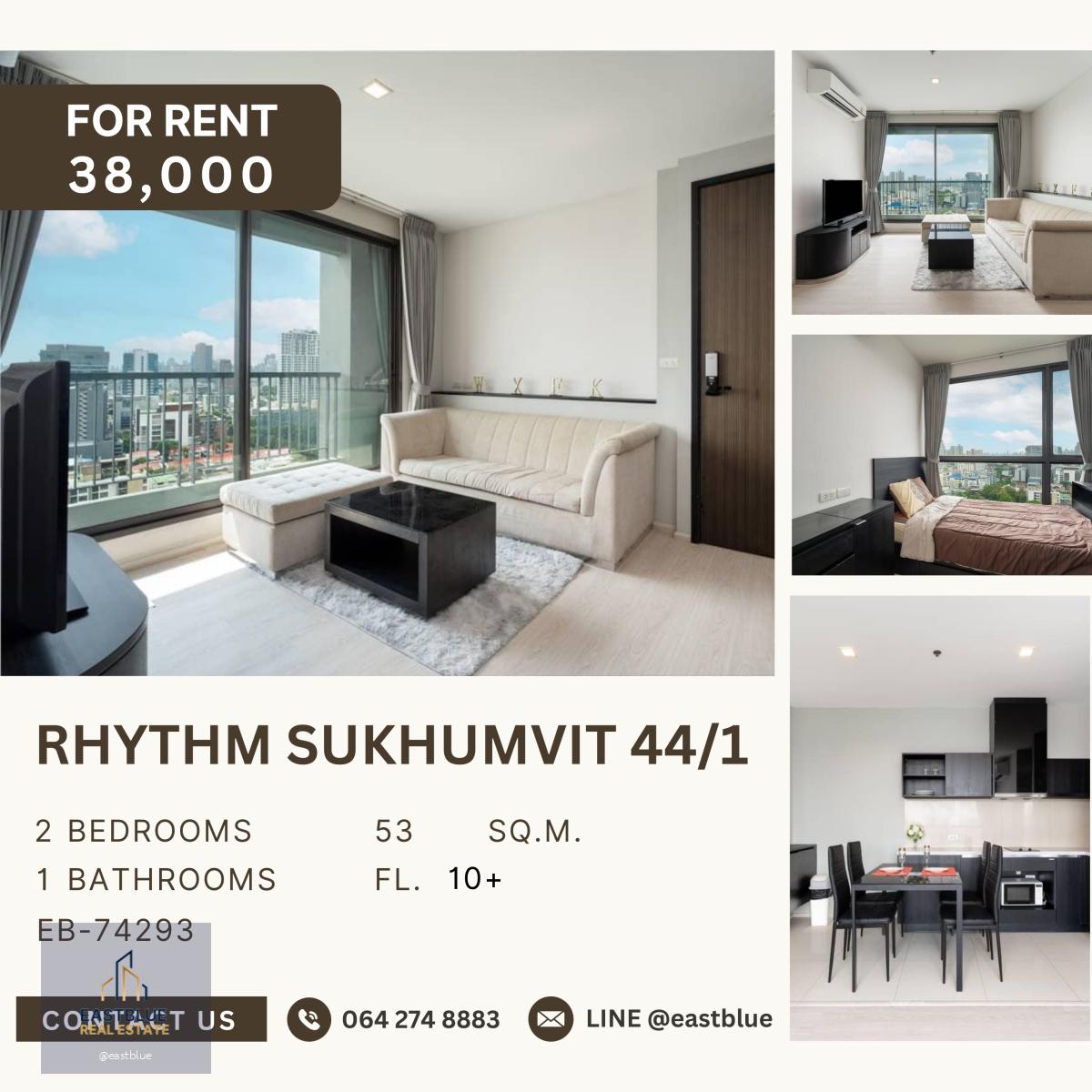 RHYTHM Sukhumvit 44/1, 2 bed, 38000 per month