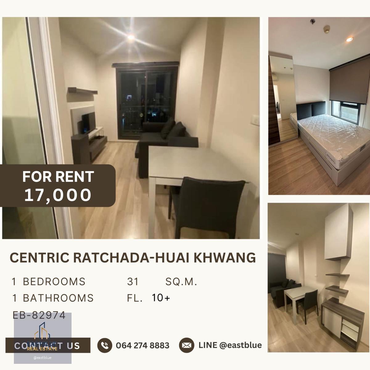 Centric Ratchada-Huai Khwang, 1 bed, 17000 per month