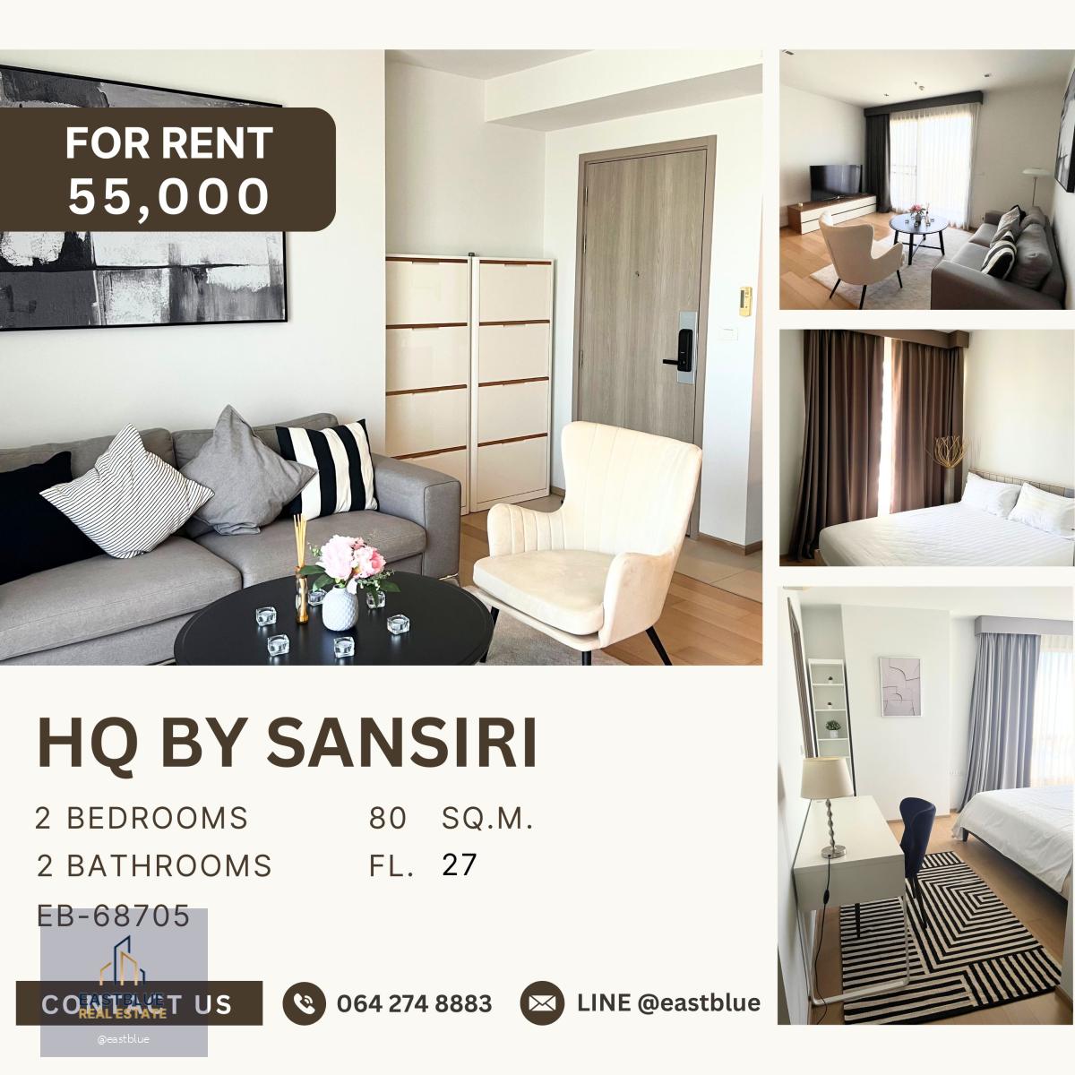 HQ By Sansiri, 2 bed, 55000 per month