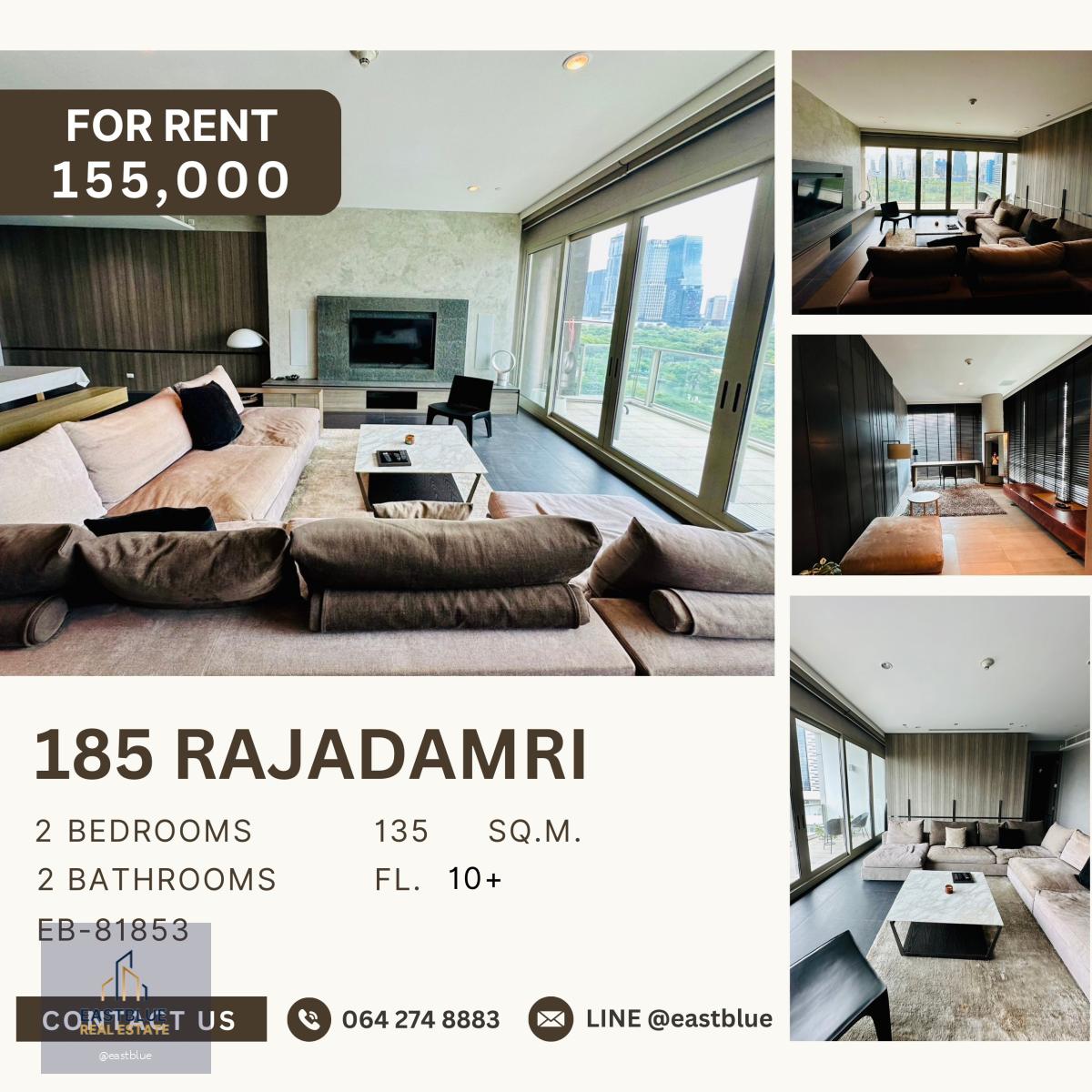 185 Rajadamri, 2 bed, 155000 per month