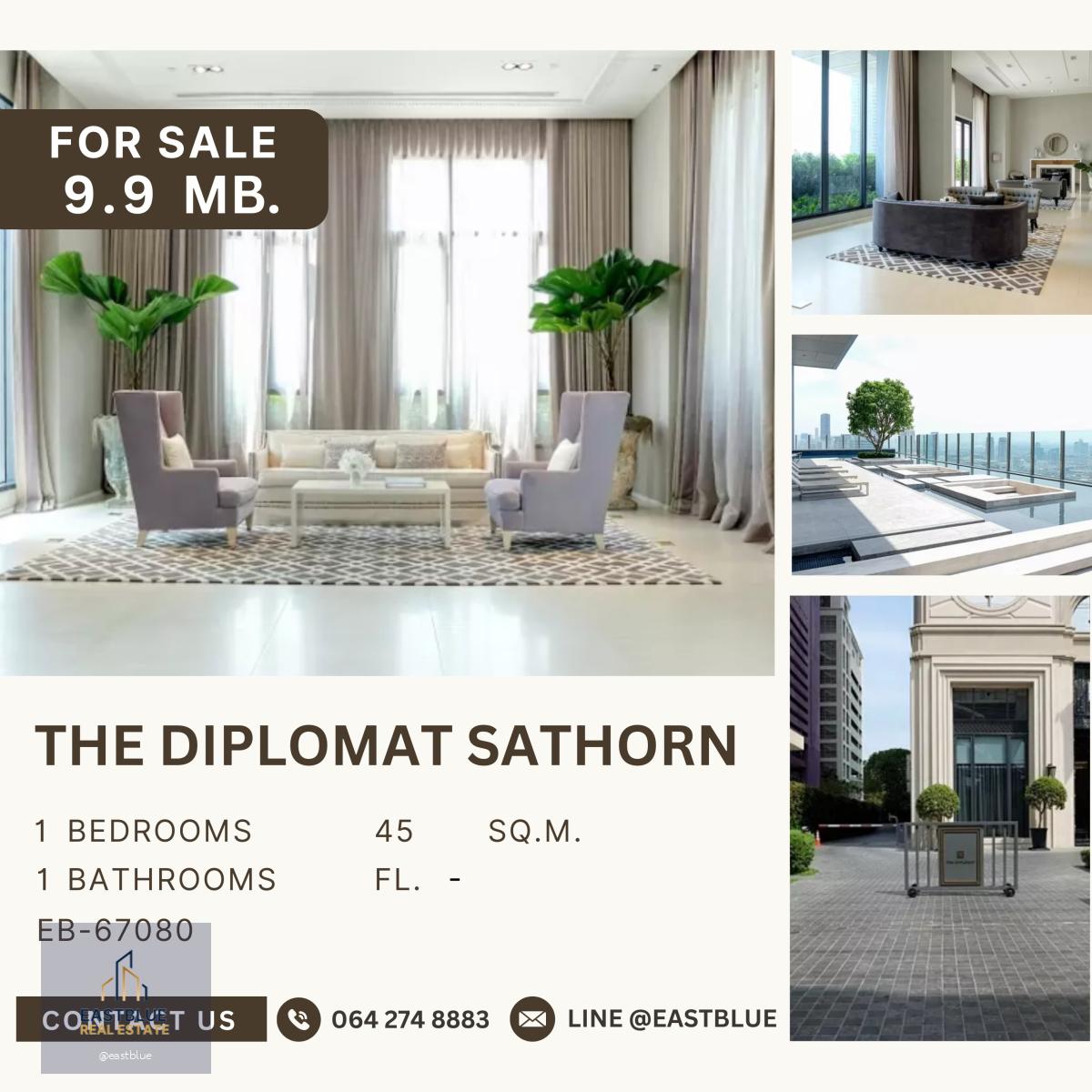 The Diplomat Sathorn ขายพร้อมผู้เช่า ราคาดีที่สุดในตึก คอนโดติดรถไฟฟ้า 10 ก้าวเดินถึง BTS สุรศักดิ์