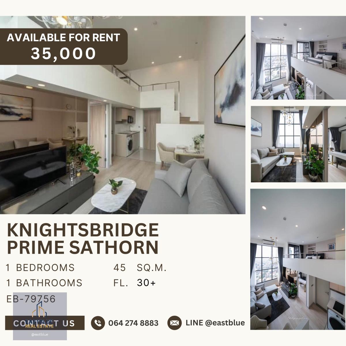 KnightsBridge Prime Sathorn, 1 bed, 35000 per month