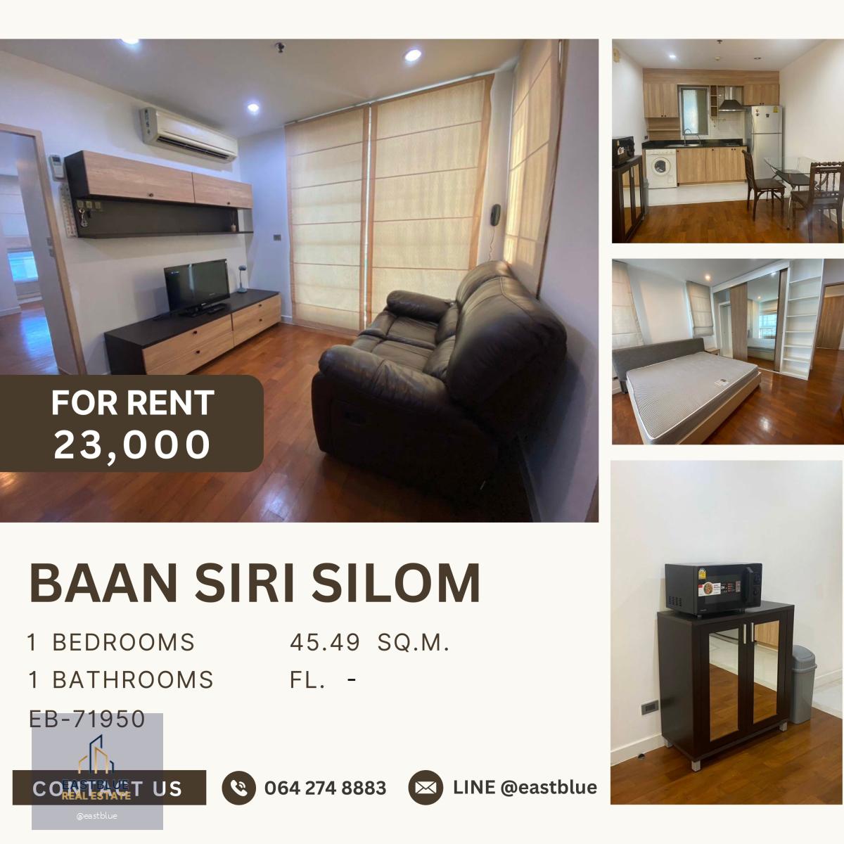 Baan Siri Silom, 1 bed, 23000 per month