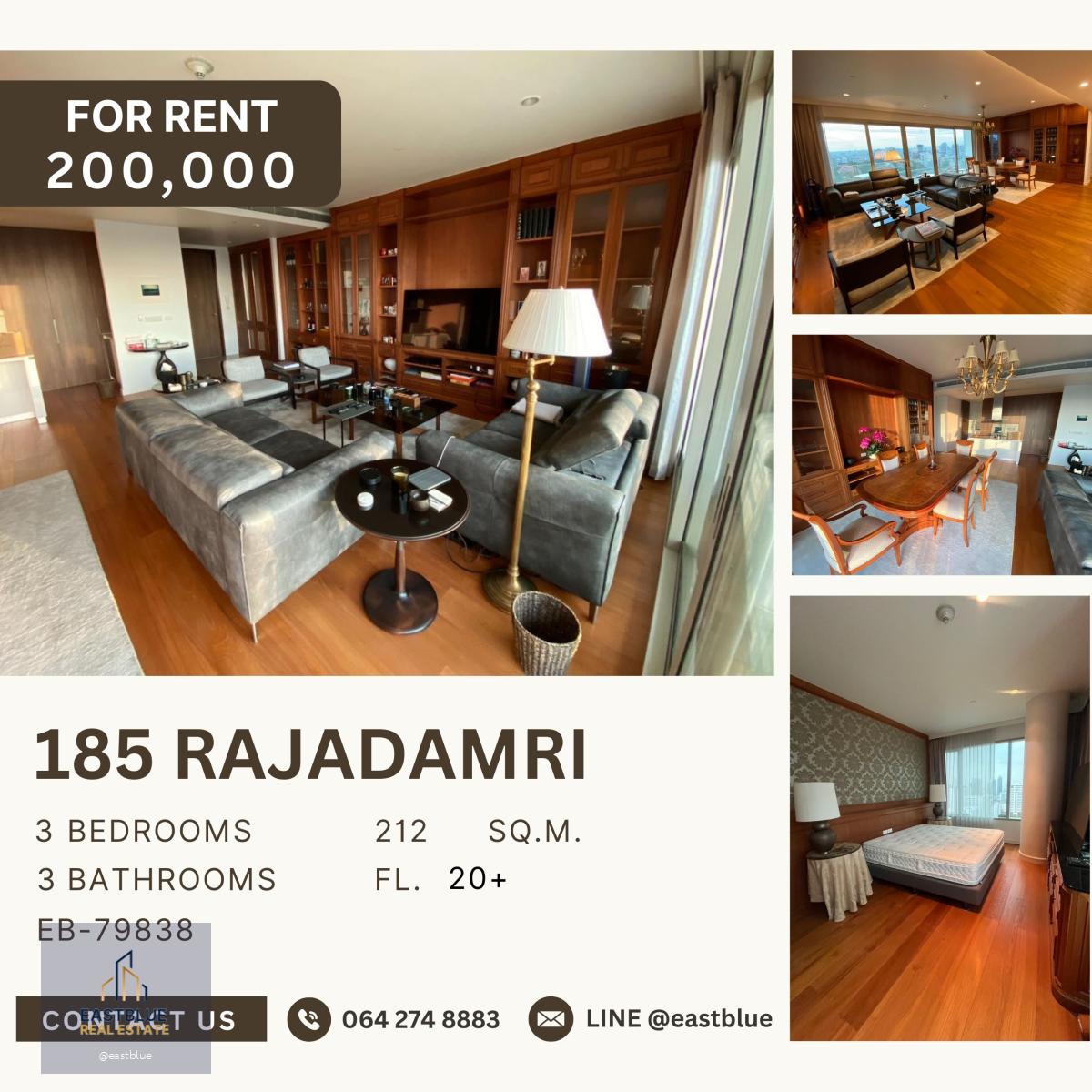 185 Rajadamri, 3 bed, 200000 per month