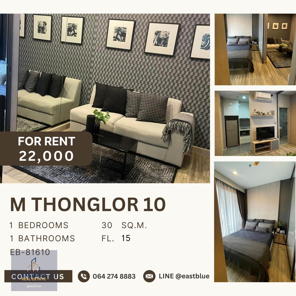 M Thonglor 10, 1 bed, 22000 per month